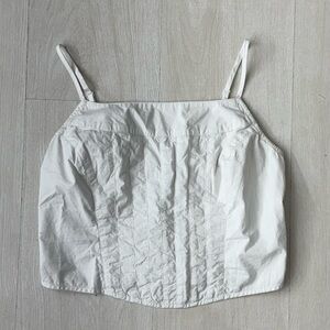 American Eagle Outfitters Crisp White Textured Tank Top Blouse